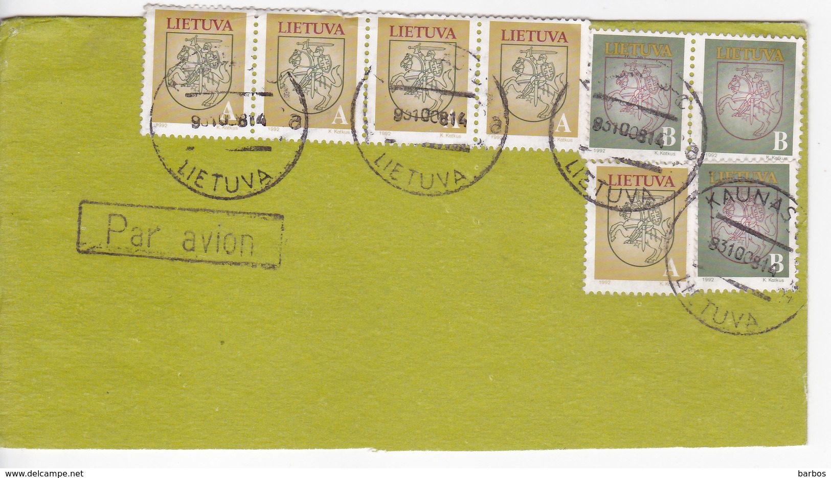 1993 , Lituanie  To Moldova , Fragment Of Used Cover - Litauen