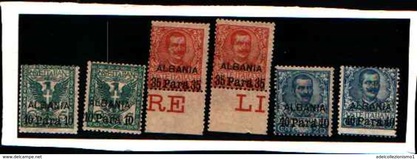 90364) LEVANTE-ALBANIA- Floreale Soprast. Albania -1902-MLH*+MNH**+MLH*-LA VENDITA E RIFERITA A 1 UNA SERIE DI 3 VALORI - Albanië