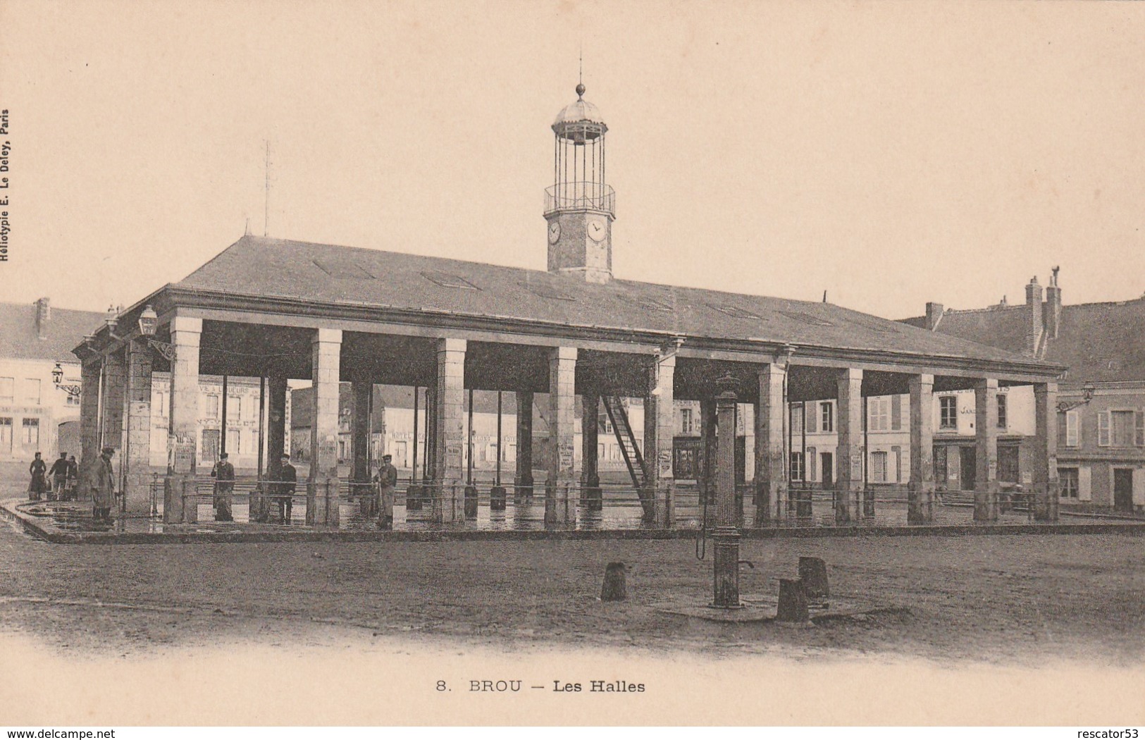 Rare Cpa Brou Les Halles - Autres & Non Classés