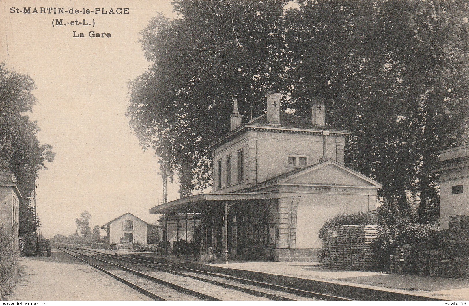 Rare Cpa St Martin De La Place La Gare - Autres & Non Classés