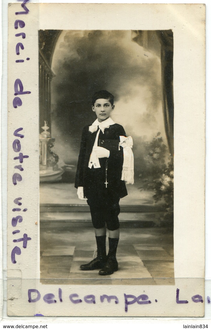 - Carte Photo - Un Beau Communiant, Photo Argenton, ( Indre ), Splendide, Chapelet, Non écrite,TBE, Scans.. - Portraits