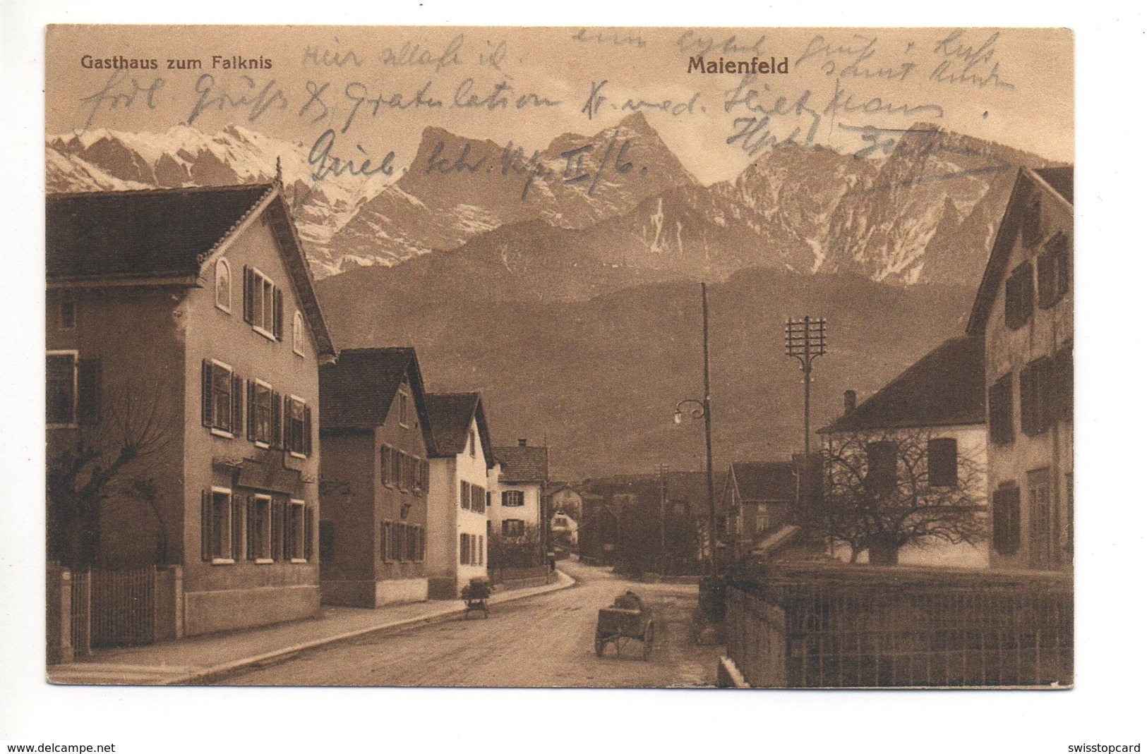 MAIENFELD Gasthaus Zum Falknis Gel. Feldpost N. Herisau - Maienfeld