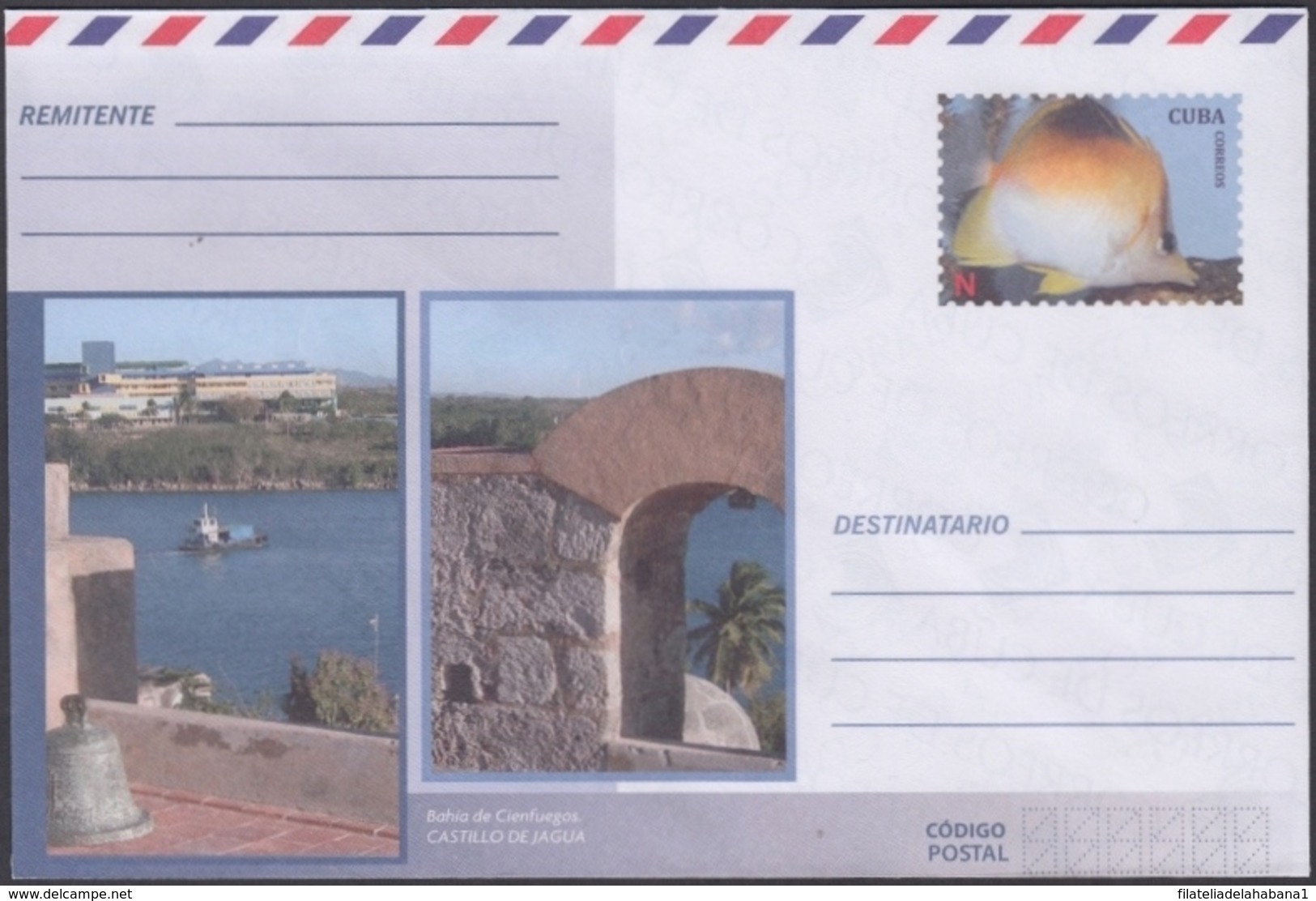 2018-EP-28 CUBA 2018 UNUSED NACIONAL POSTAL STATIONERY. JAGUA CASTLE CIENFUEGOS, FISH. - Brieven En Documenten