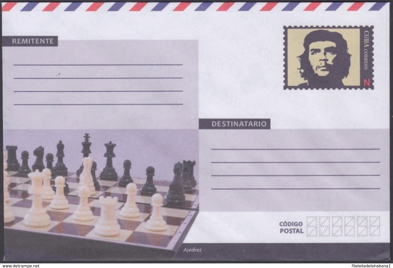 2018-EP-30 CUBA 2018 UNUSED NACIONAL POSTAL STATIONERY. ERNESTO CHE GUEVARA AJEDREZ CHESS. - Covers & Documents