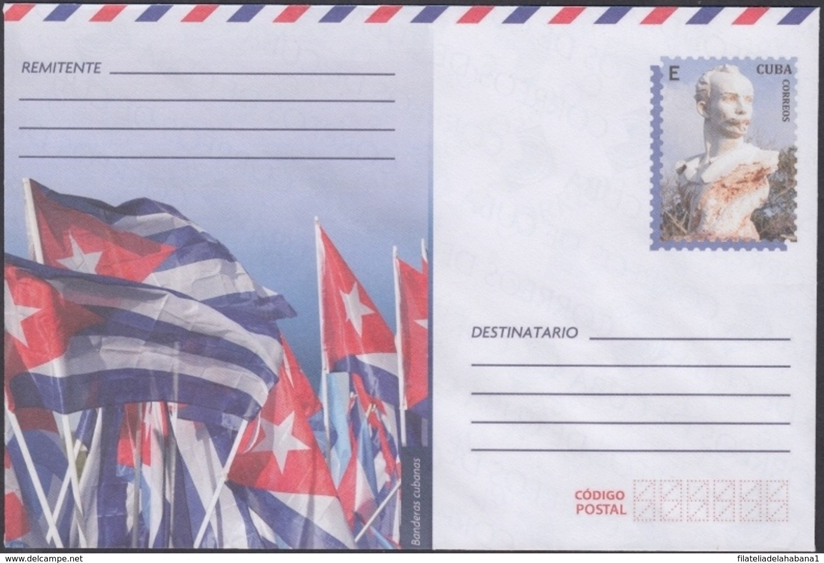 2018-EP-45 CUBA 2018 UNUSED INTERNACIONAL POSTAL STATIONERY. JOSE MARTI, BANDERA, FLAG. - Cartas & Documentos