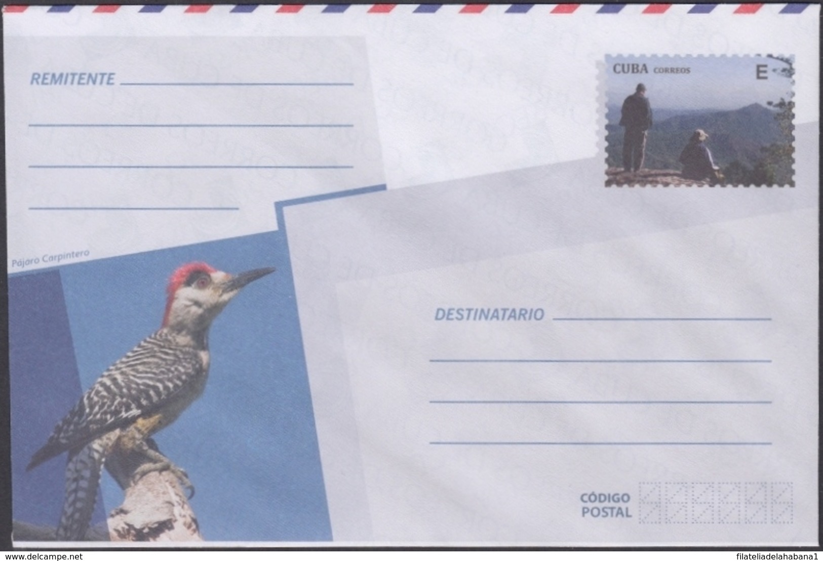 2018-EP-53 CUBA 2018 UNUSED INTERNACIONAL POSTAL STATIONERY. PAJARO CARPINTERO BIRD, AVES, PAJAROS. - Covers & Documents