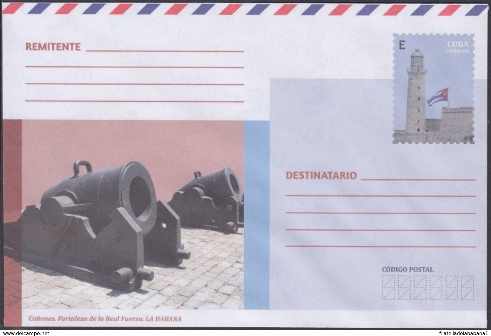 2018-EP-55 CUBA 2018 UNUSED INTERNACIONAL POSTAL STATIONERY. CAÑONES, CANNONS, OLD ARM. - Brieven En Documenten