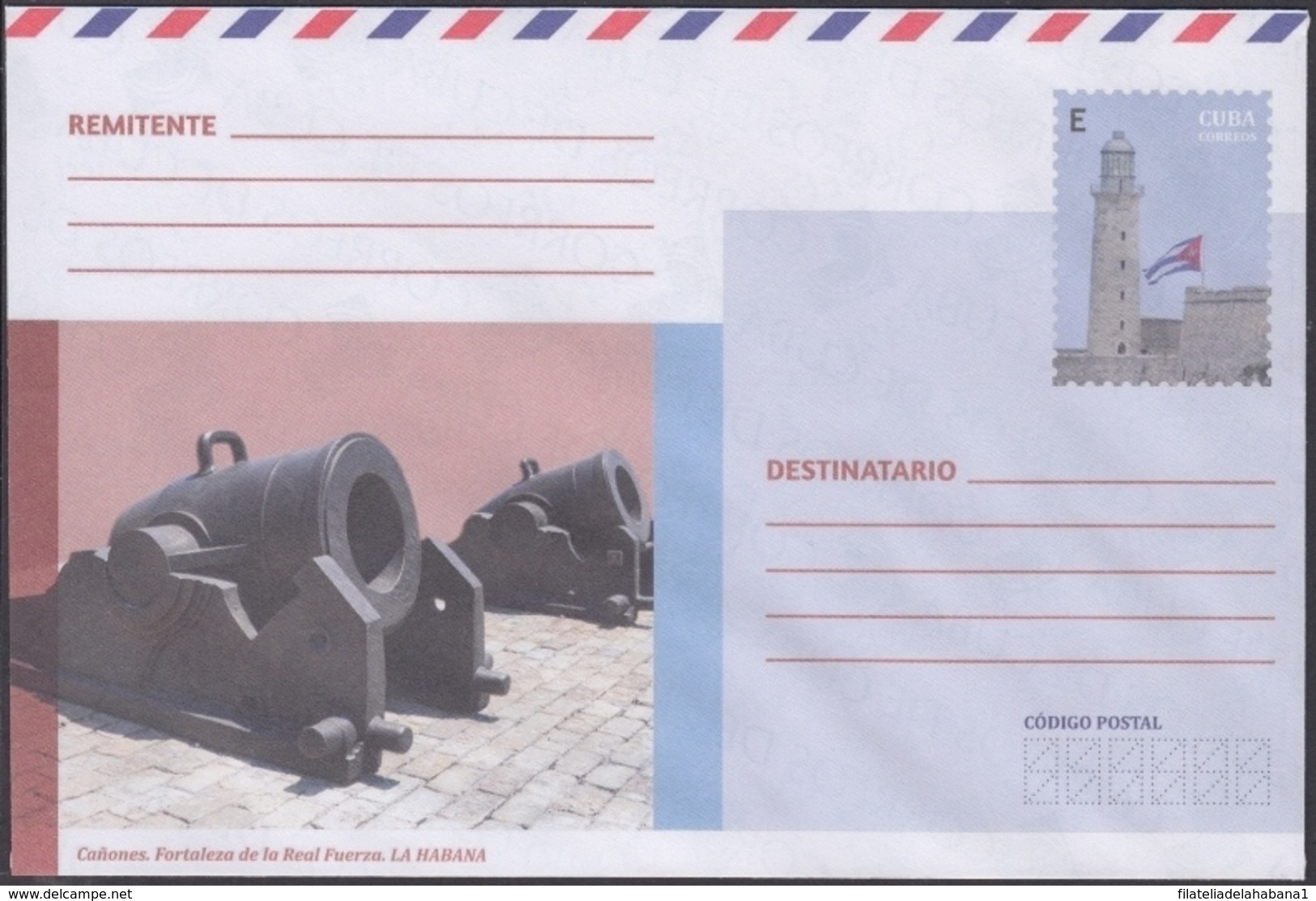 2018-EP-55 CUBA 2018 UNUSED INTERNACIONAL POSTAL STATIONERY. CAÑONES, CANNONS, OLD ARM. - Cartas & Documentos