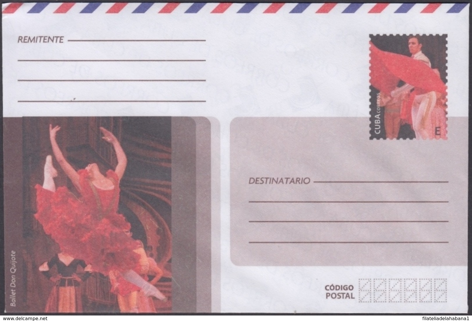 2018-EP-60 CUBA 2018 UNUSED INTERNACIONAL POSTAL STATIONERY. DON QUIJOTE BALLET. - Lettres & Documents