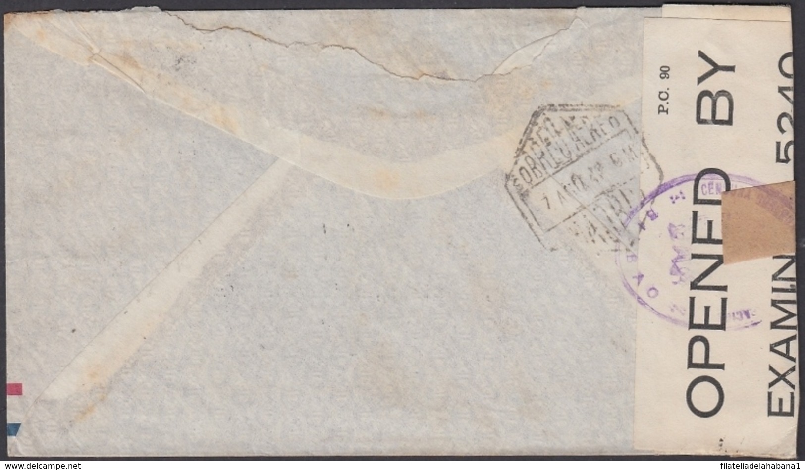 1931-H-91 CUBA REPUBLICA. 1931. AIR COVER WWII BILBAO CENSORSHIP POSTMARK TO ASTURIAS. - Lettres & Documents