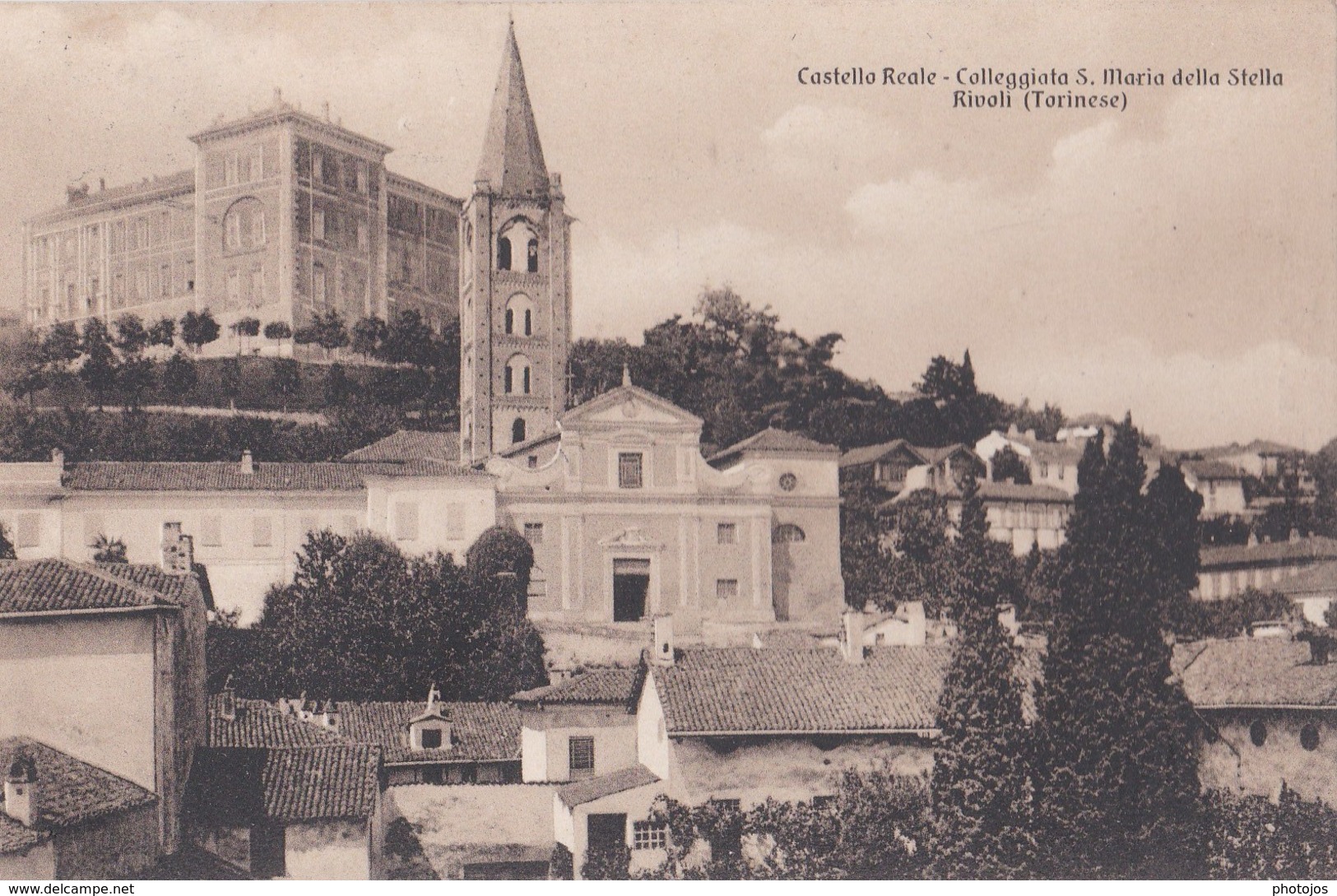 Cartolina : Rara Rivoli Torinese (Italia) Castello Reale Colleggiata S Maria Della Stella     Ed Crosazzo - Rivoli