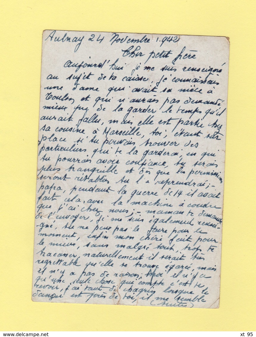 Sabordage De La Flotte à Toulon - Entier Petain 25 Novembre 1942 Destination Sous Marin Iris - Retour à L'envoyeur RARE - Guerre De 1939-45