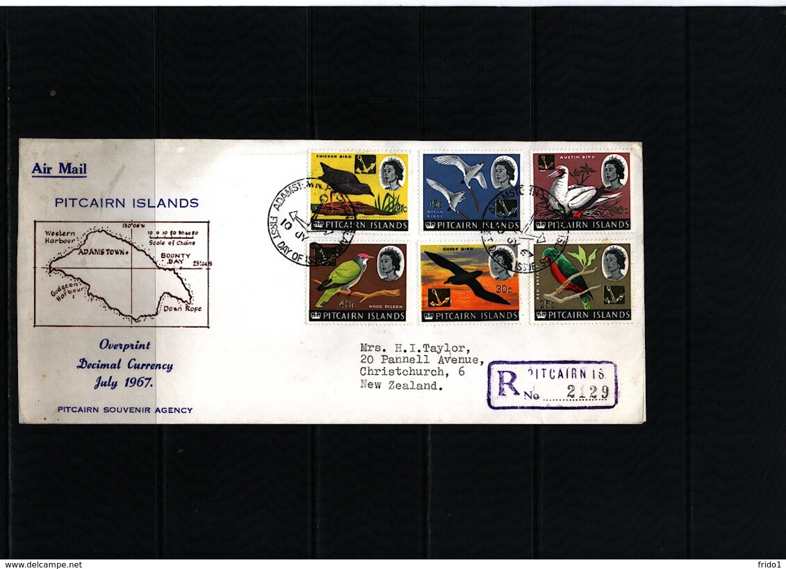 Pitcairn Islands 1967 Definitive Set Overprint Decimal Currency 2x FDC - Pitcairn