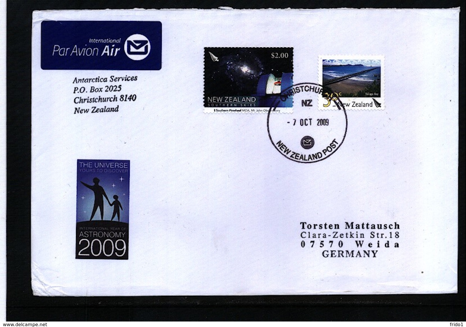 New Zealand 2009 Interesting Airmail Letter - Storia Postale