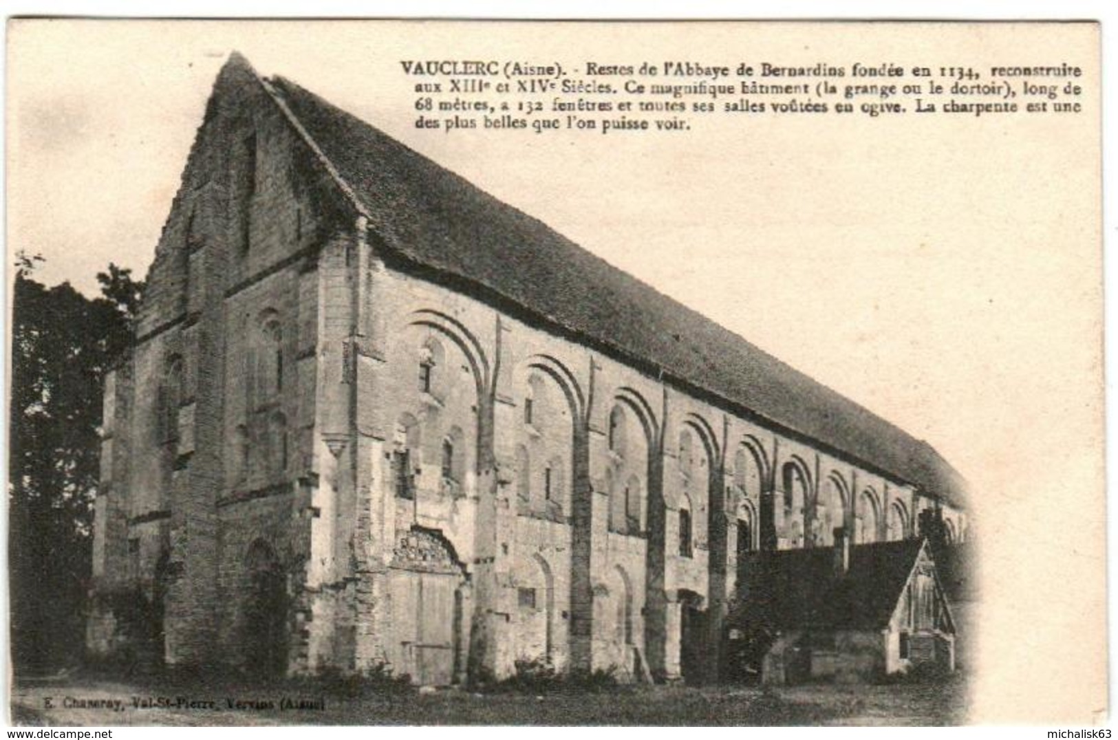 61thn 626 CPA - VAUCLERC - RESTES DE L'ABBAYE DE BERNADINS - Autres & Non Classés