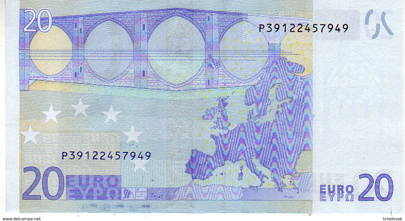 (Billets). 20 Euros 2002 Serie P, R030F3, N° P 39122457949,  Signature 3 Mario Draghi UNC - 20 Euro