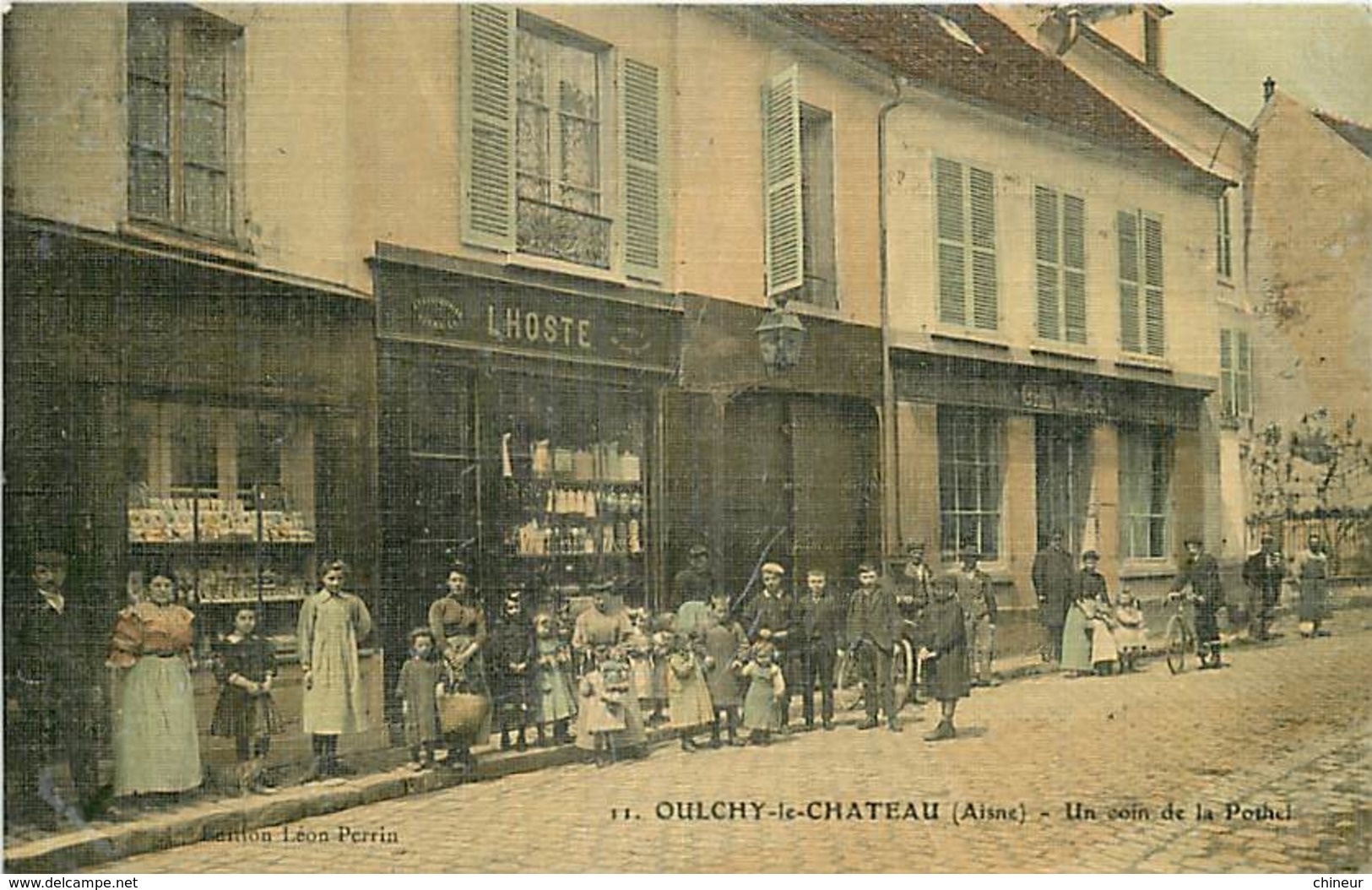 OULCHY LE CHATEAU UN COIN DE LA RUE POTHEL MAISON LHOSTE CARTE COLORISEE ET TOILEE - Other & Unclassified