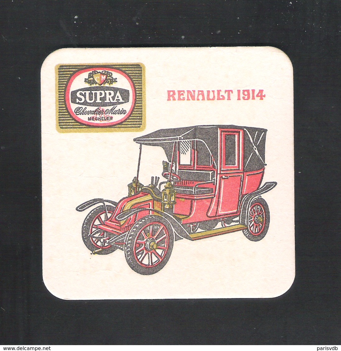 Bierviltje - Sous-bock - Bierdeckel - SUPRA - CHEVALIER MARIN MECHELEN - RENAULT 1914  (B 1068) - Sous-bocks