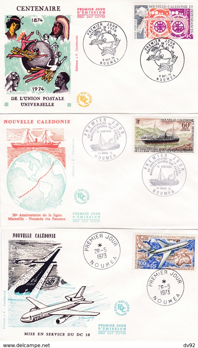 NOUVELLES CALEDONIE FDC PREMIERS JOURS D EMISSION - Lettres & Documents