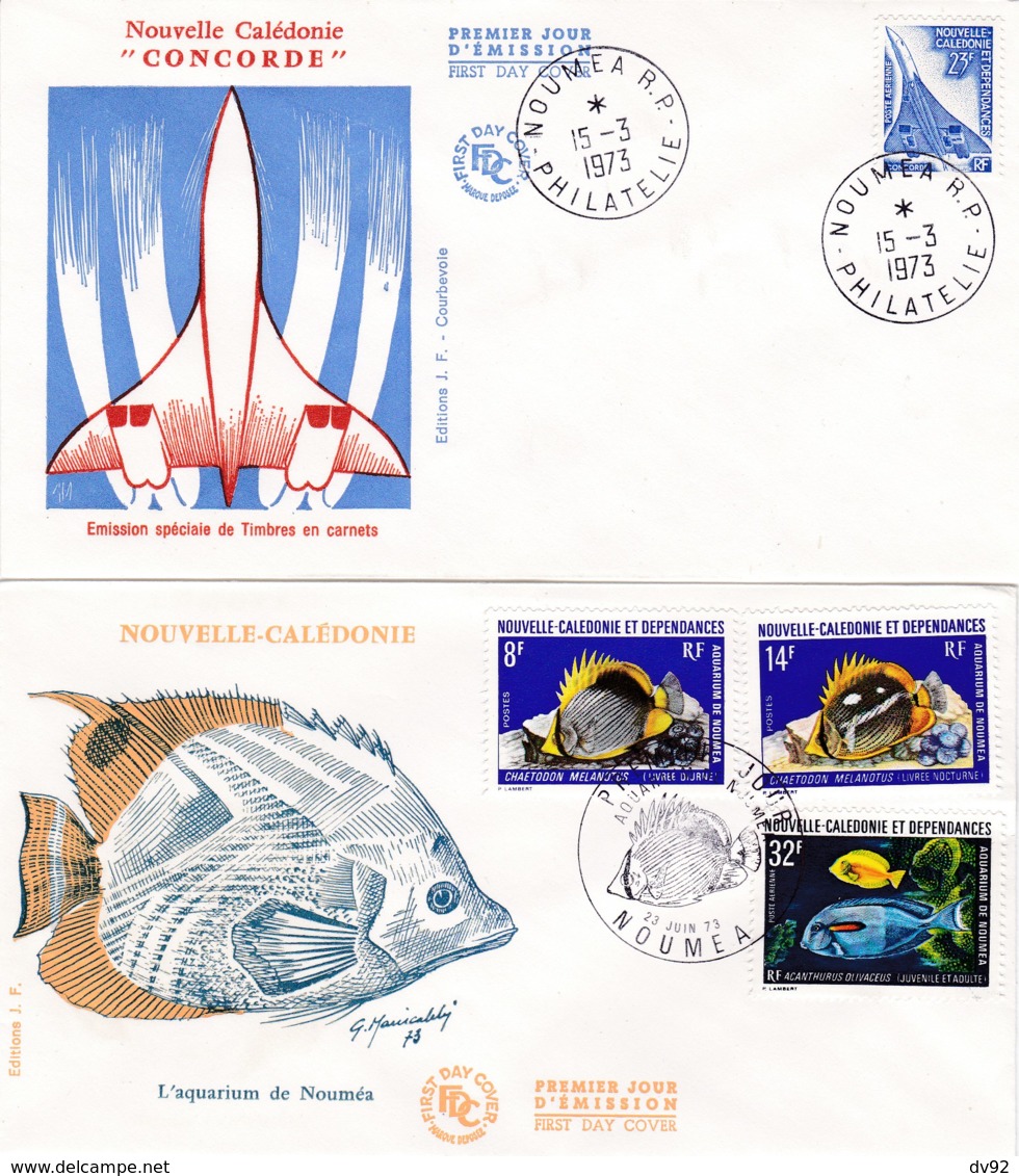 NOUVELLES CALEDONIE FDC PREMIERS JOURS D EMISSION - Lettres & Documents