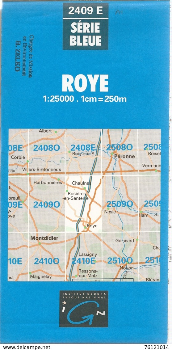 Carte IGN Royes 1/25000 Chaulnes Rosères En Santerre - Topographical Maps