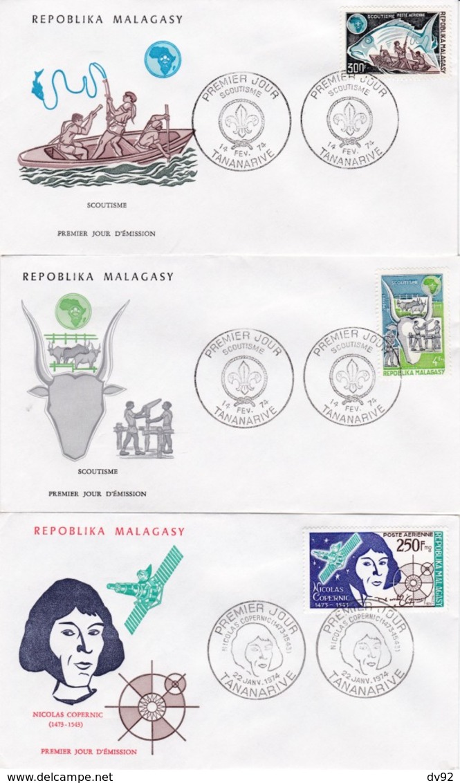 REPUBLIQUE MALGACHE FDC PREMIERS JOURS D EMISSION - Madagascar (1960-...)