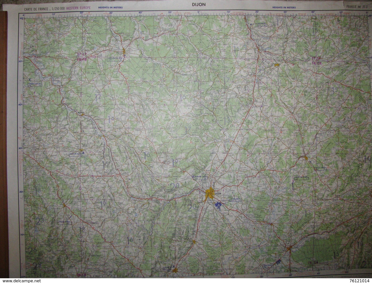 Dijon Cote D'or Carte état Major 1/250000 Aéronautique 1963 Beaune Dole - Cartes Topographiques