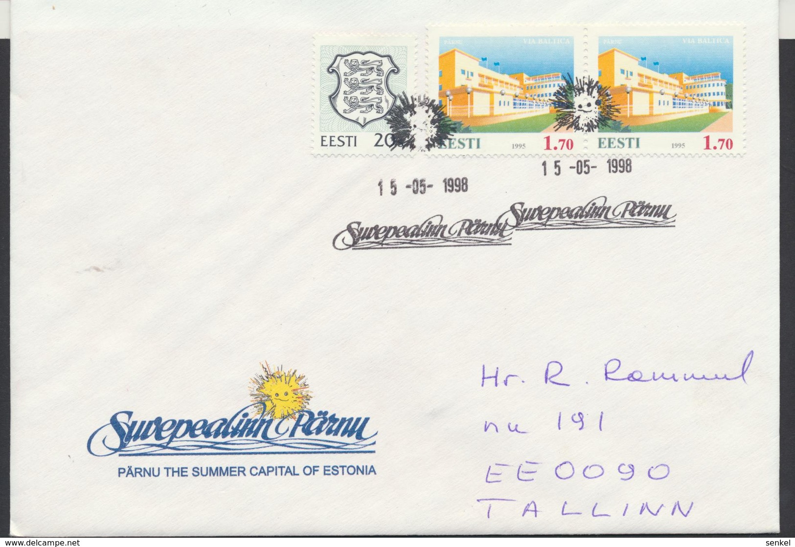 58-57 Estonia Summer Capital Pärnu Cancellation 25.05.1998 From Post Arrival Postmark - Estonie