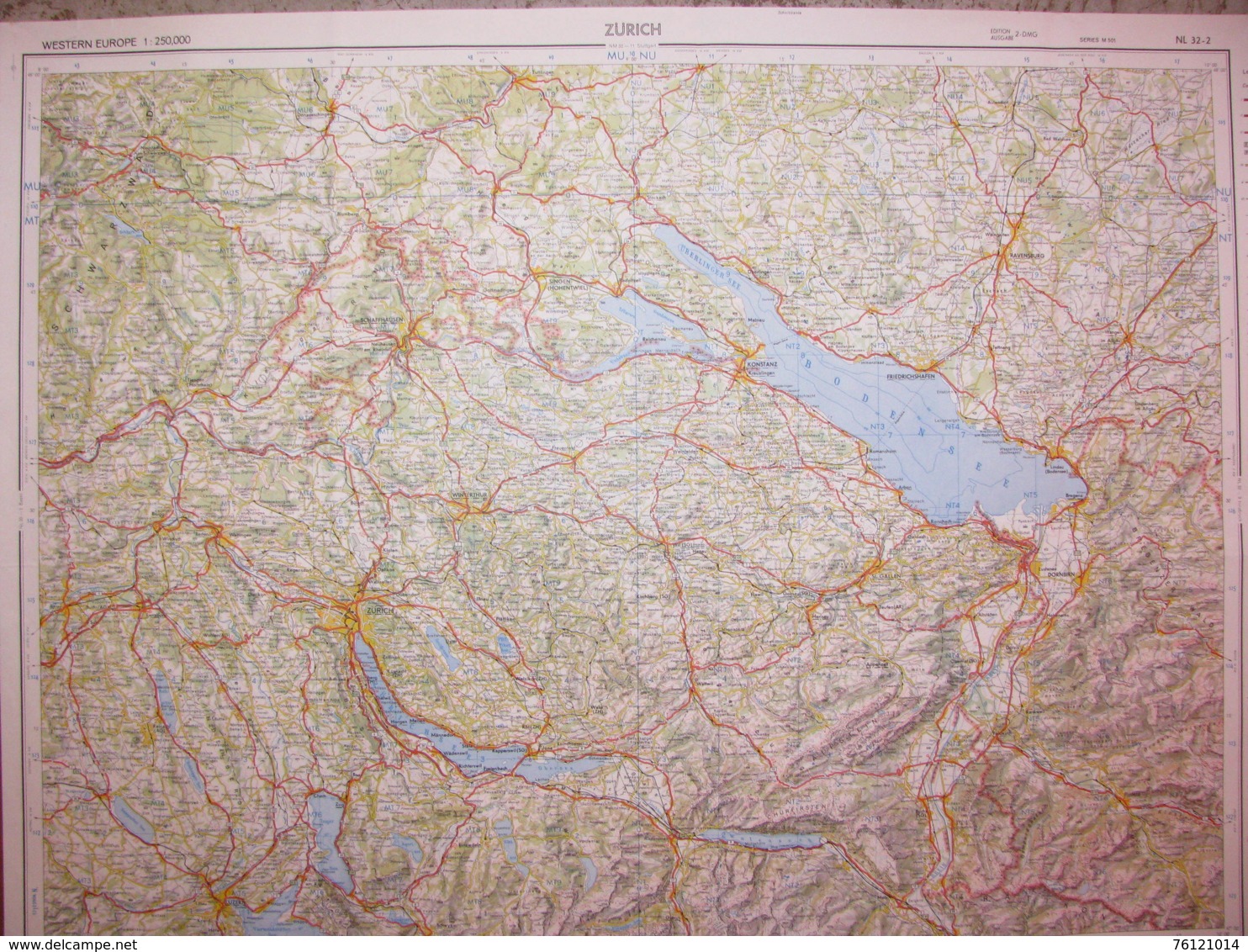 Zurich Carte état Major 1/250000 1966 Dornbirn Singen Ravensburg Wangen - Cartes Topographiques