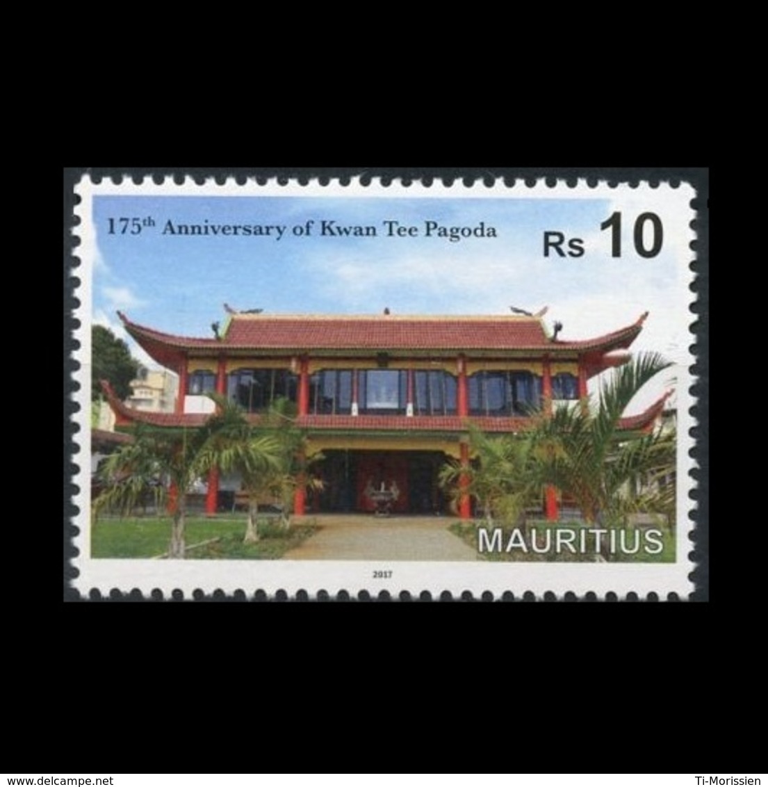 Mauritius 2017 Kwan Tee Pagoda 175th Anniversary 1v MNH Stamps Complete Set - Mauritius (1968-...)