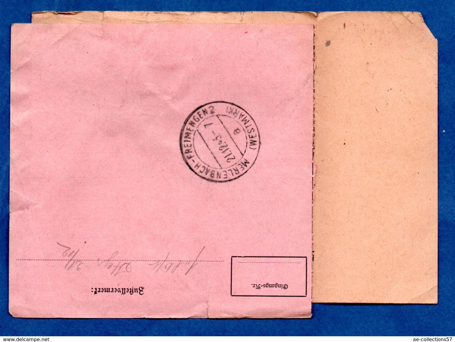 Colis Postal  -  Départ Götzingen   -- 15/12/1943  - Avec Rabat - Briefe U. Dokumente