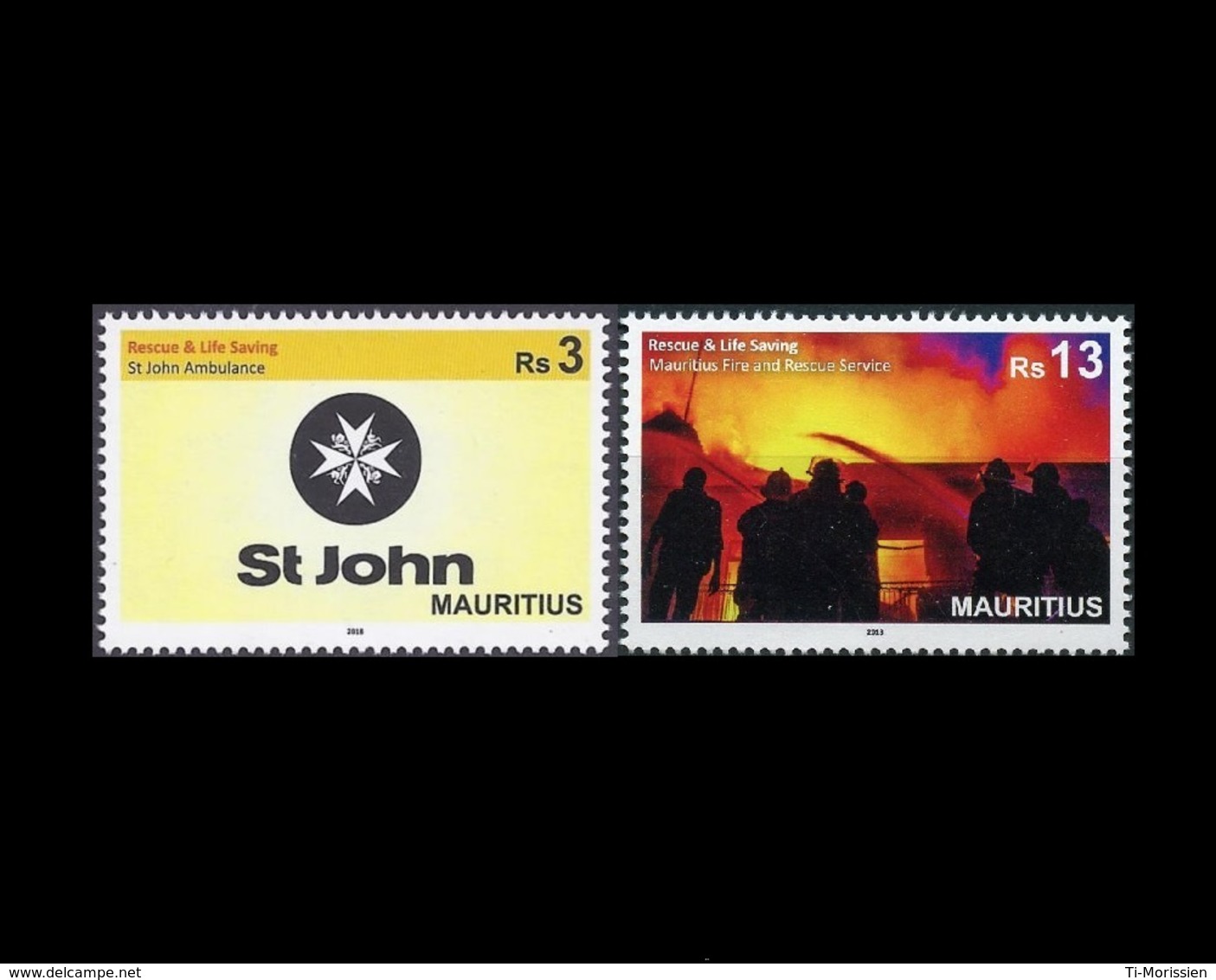 Mauritius 2018 Fire Rescue & Life Saving 2v MNH Stamps Complete Set - Mauritius (1968-...)