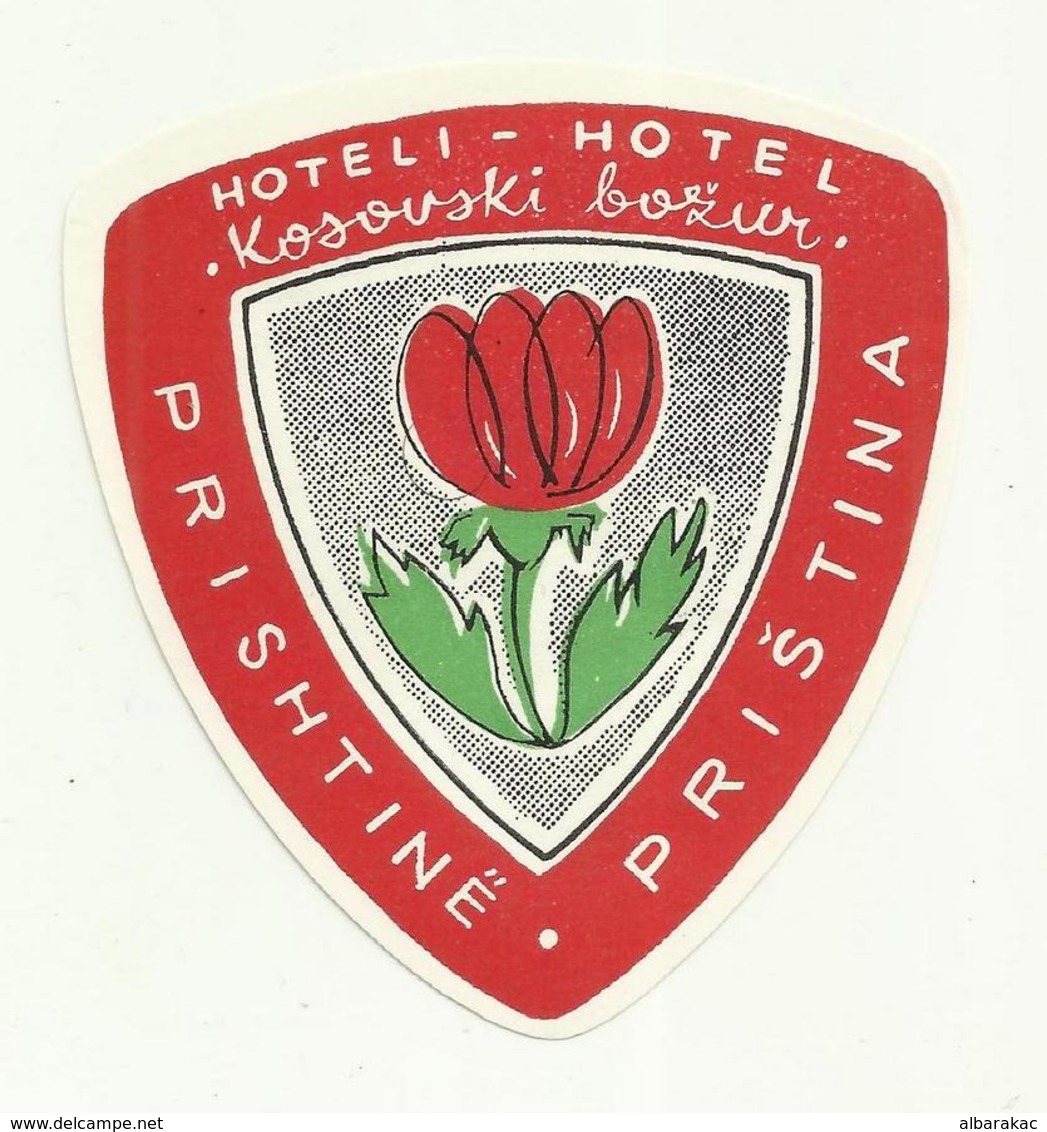 Vintage Luggage Label - Hotel Kosovski Bozur Pristina Kosovo - Hotel Labels