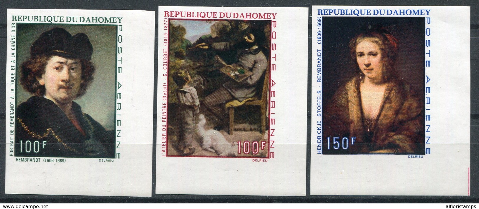 1969- DAHOMEY - ART.TABLEAUX-REMBRANDT-   3 VAL.IMPERF. - M.N.H. -LUXE ! - Bénin – Dahomey (1960-...)