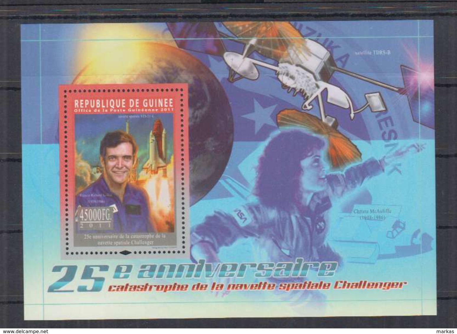 R91. Guinee - MNH - 2011 - Space - Astronauts - Challenger - Bl - Autres & Non Classés