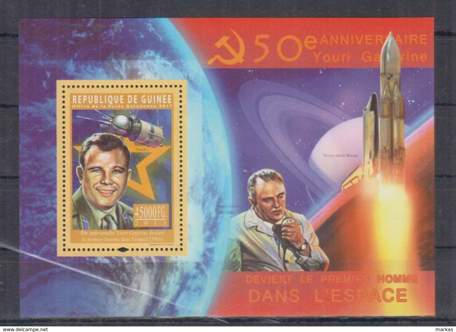 R91. Guinee - MNH - 2011 - Space - Astronauts - Youri Gagarine - Bl - Autres & Non Classés