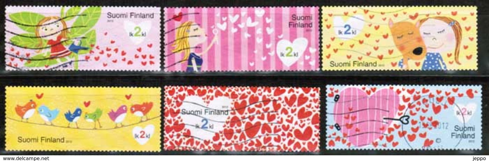 2012 Finland, I Heart You Complete Set Used. - Used Stamps