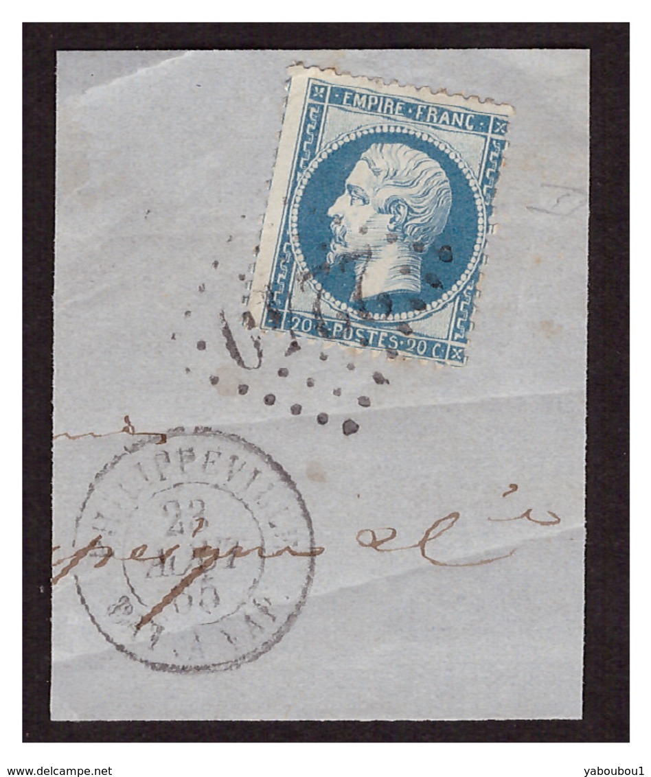 N° 22 Obl. 2240 +càd Bat Vat PHILIPPEVILLE - 1862 Napoleon III