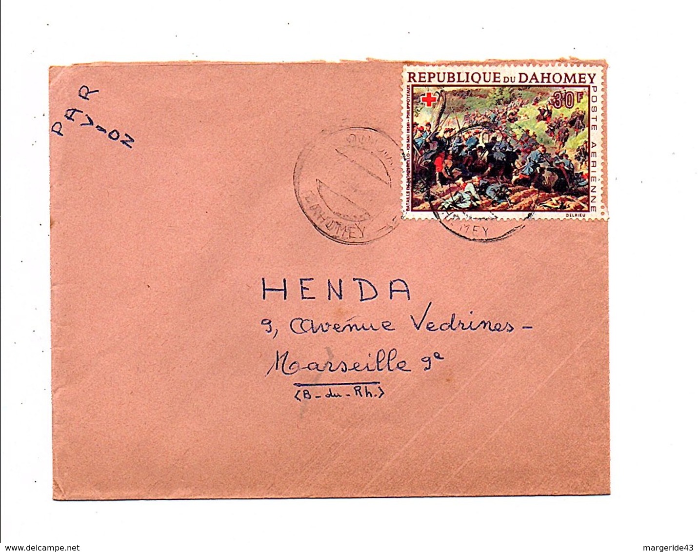 DAHOMEY LETTRE DE QUIDAH  POUR LA FRANCE 1970 - Bénin – Dahomey (1960-...)