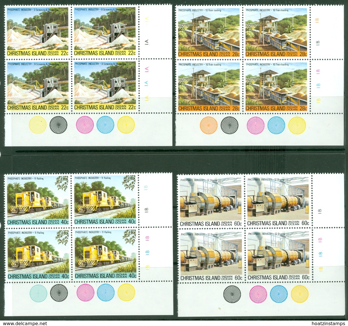 Christmas Is: 1981   Phosphate Industry (Series 3)   MNH Corner Blocks - Christmas Island