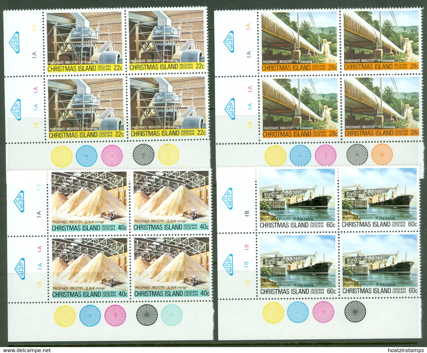 Christmas Is: 1981   Phosphate Industry (Series 4)   MNH Corner Blocks - Christmas Island