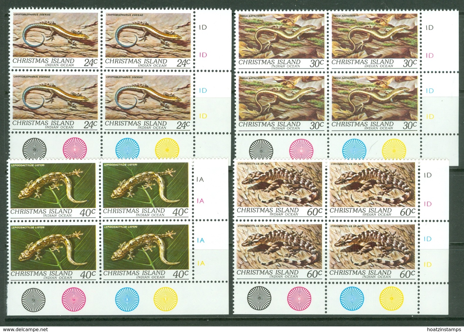 Christmas Is: 1981   Reptiles   MNH Corner Blocks - Christmas Island