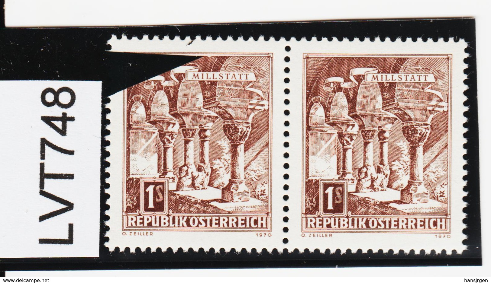 LVT748 ÖSTERREICH 1970 Michl 1324 PLATTENFEHLER WEISSER FLECK Mit VERGLEICHSTÜCK ** Postfrisch - Abarten & Kuriositäten