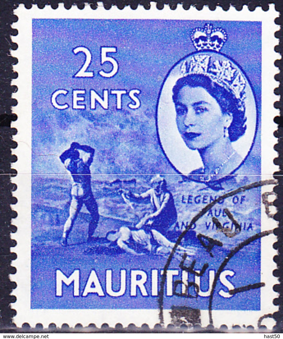 Mauritius - Illustration Zu Dem Roman „Paul Und Virginie“ (Mi.Nr.: 250) 1953 - Gest. Used Obl. - Maurice (...-1967)