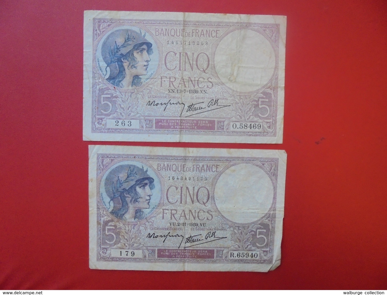 FRANCE PETIT LOT 19 BILLETS ANCIENS CIRCULES .