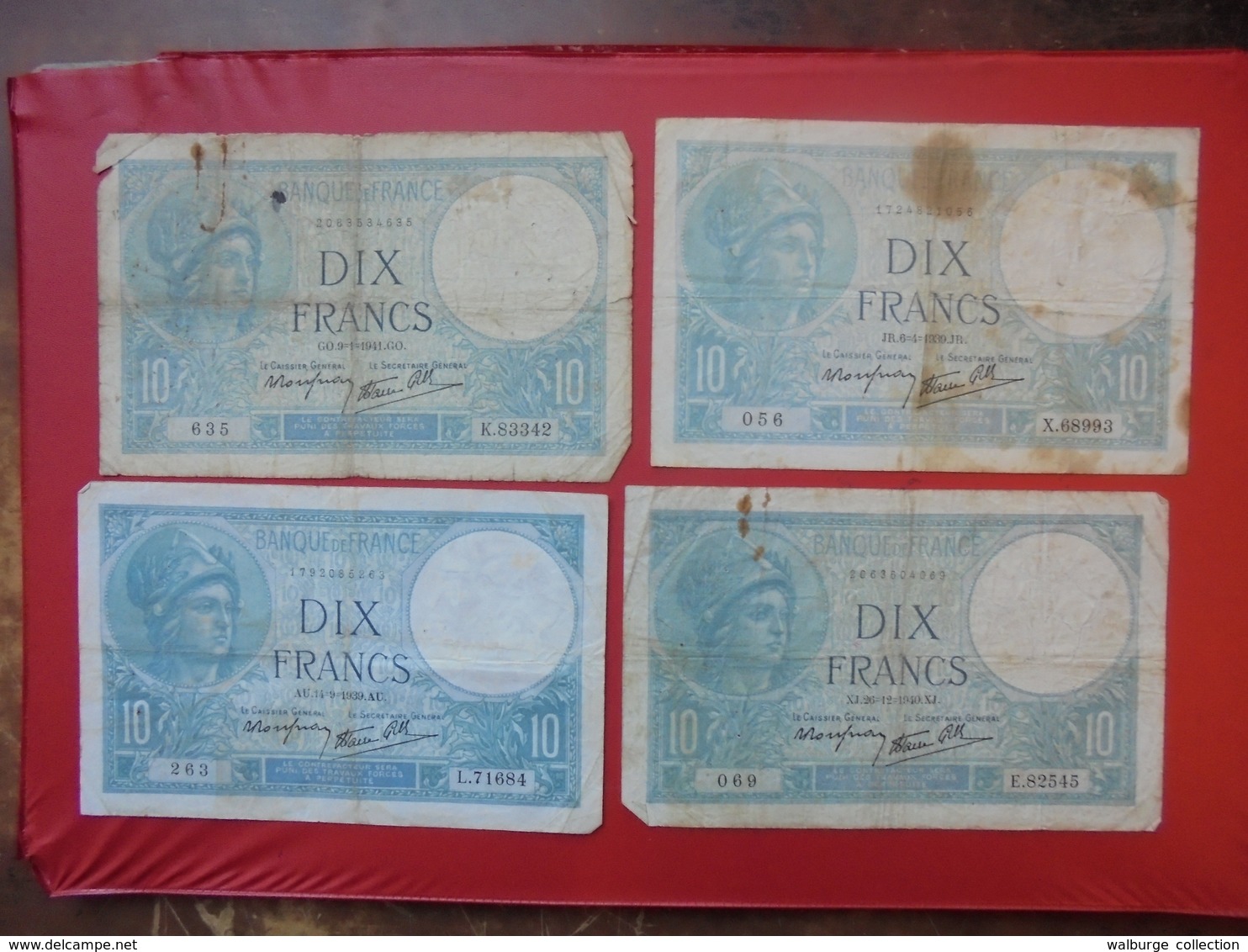 FRANCE PETIT LOT 19 BILLETS ANCIENS CIRCULES .