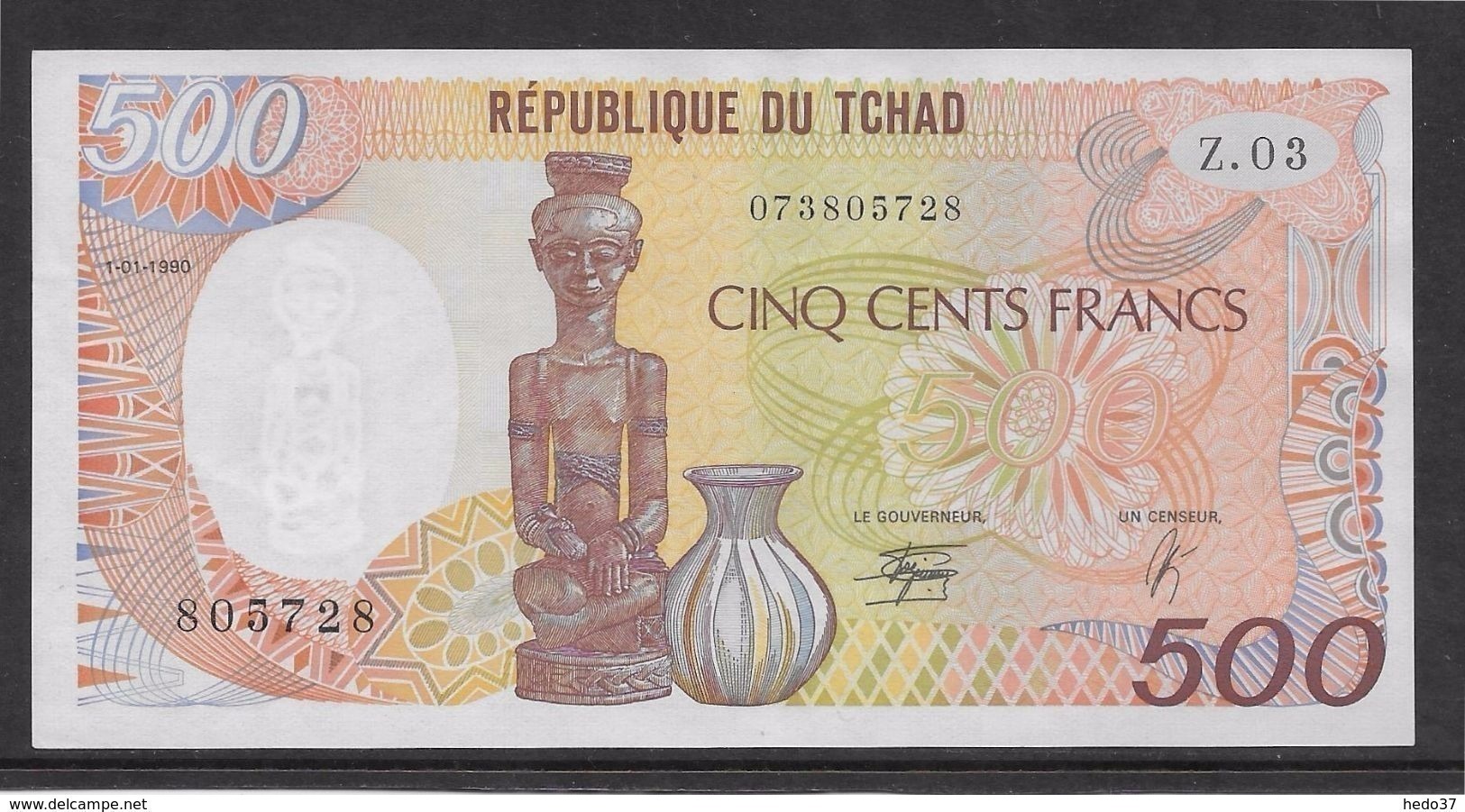 Tchad - 500 Francs 1990 - Pick N°9c - SUP - Tchad