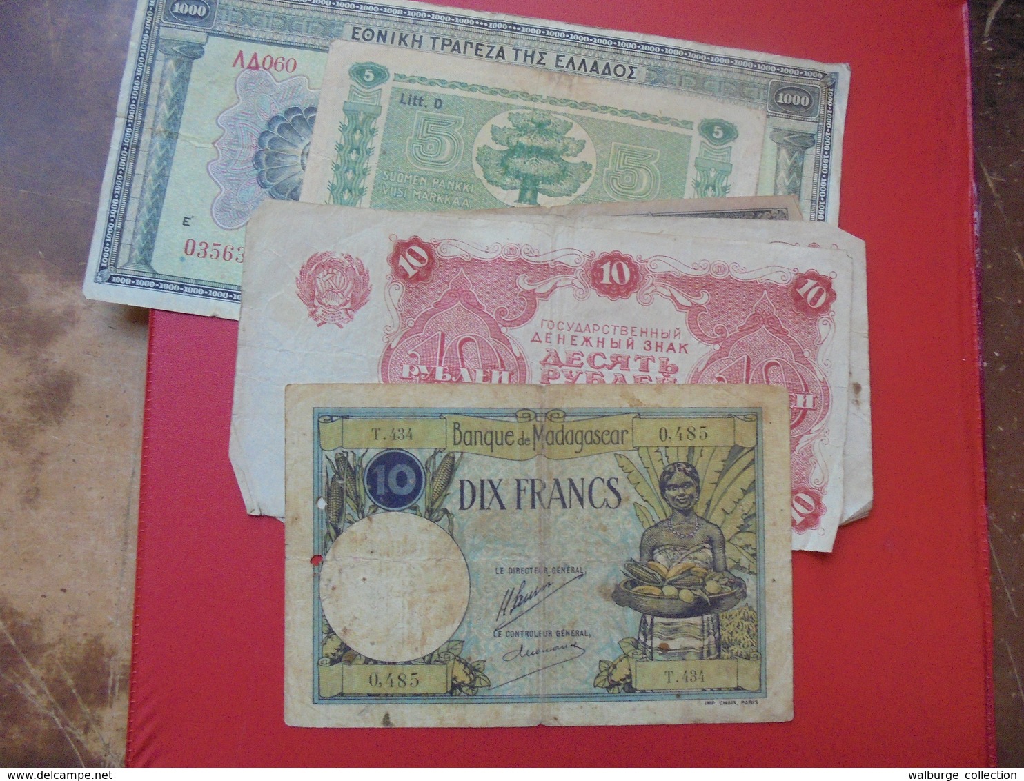 DIVERS PAYS LOT DE 6 BILLETS ANCIENS CIRCULES