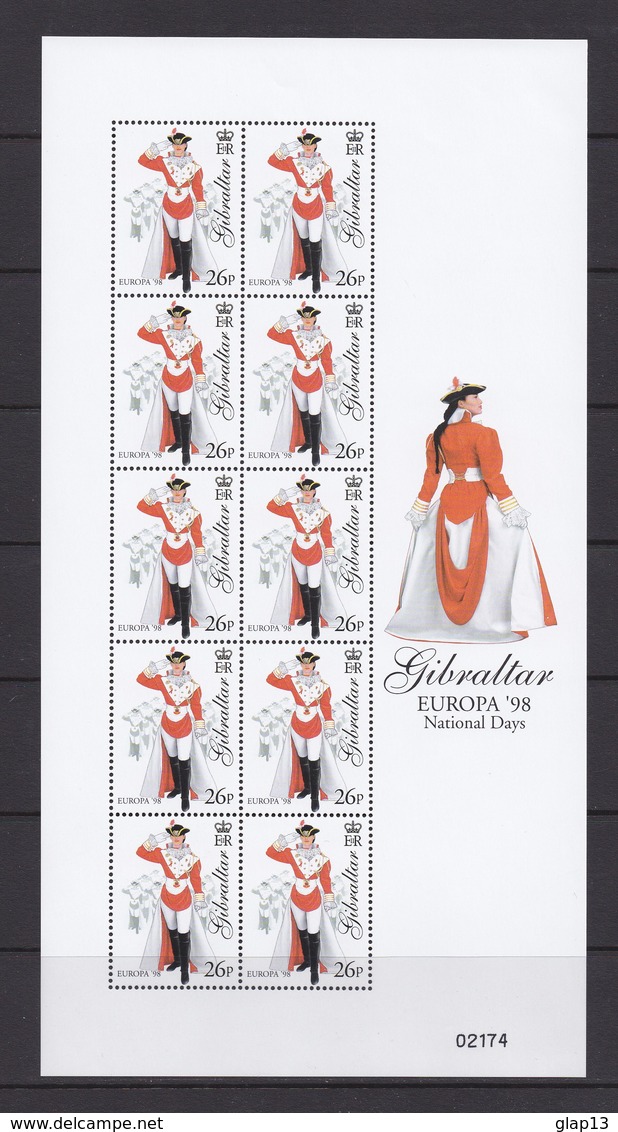 FEUILLE NEUVE** EUROPA 1998 TIMBRE N°835/38 - FESTIVALS NATIONAUX - Gibraltar