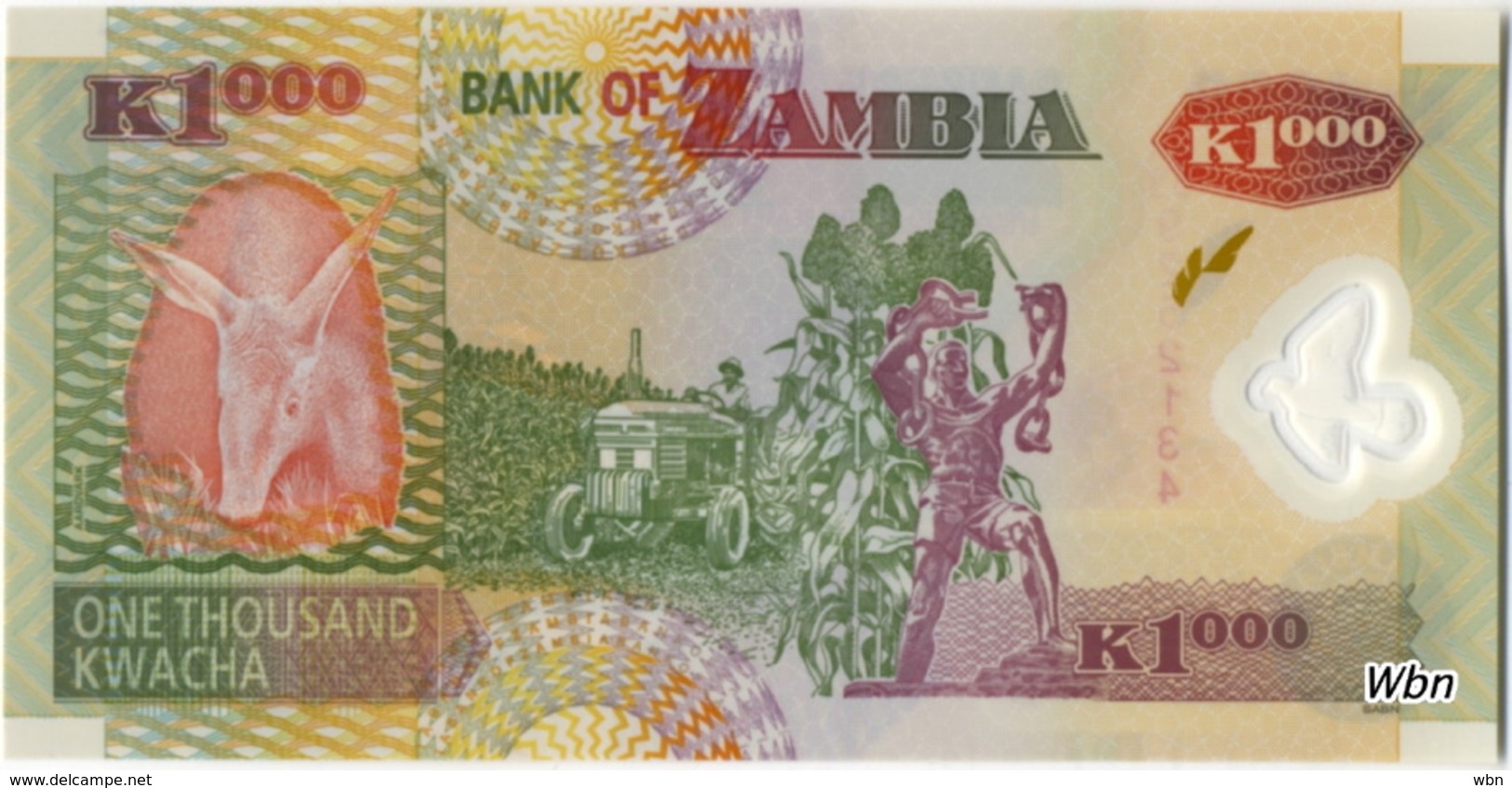 Zambia 1000 Kwacha (P44f) 2008 Sign 12 -UNC- - Zambia